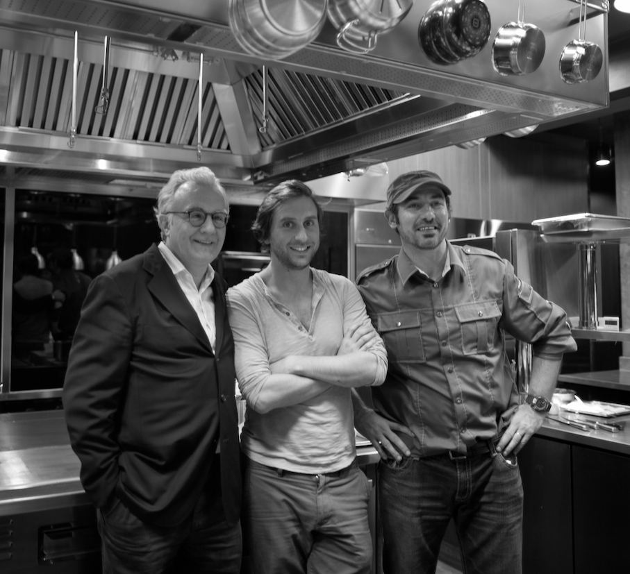 Paul Pairet, Alain Ducasse & Clement Beurais at Ultraviolet restaurant in shanghai
